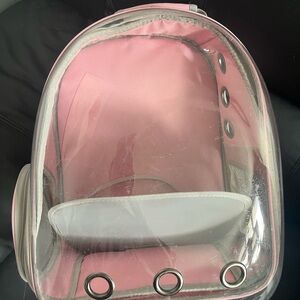 Pink Transparent Pet Carrier Backpack